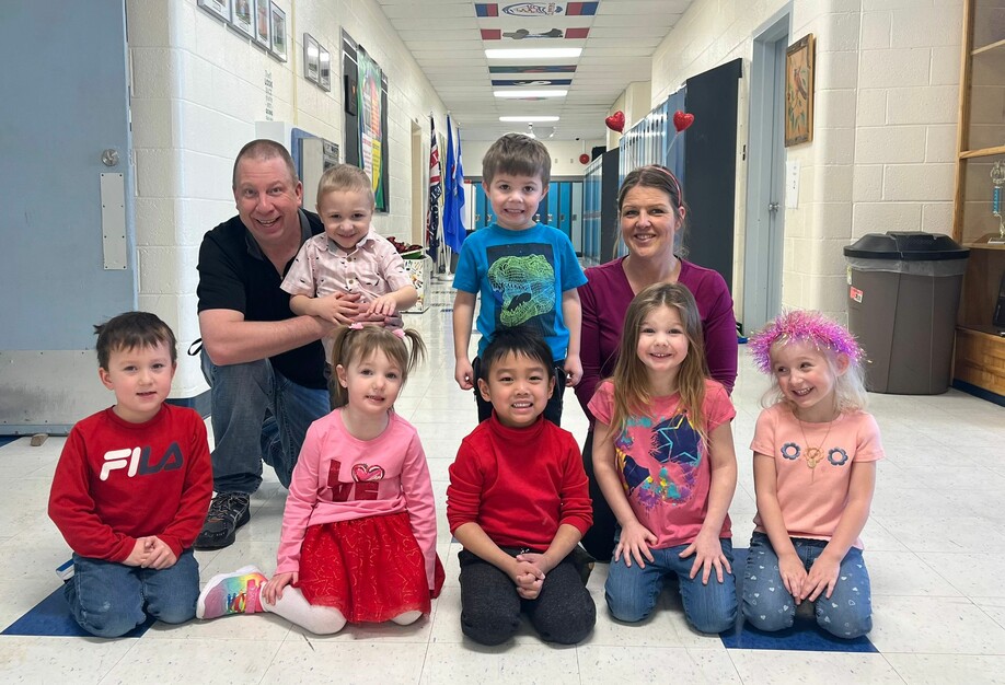 Students posing with their teachers