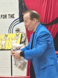 Steve Harmer holding a dove