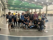 Badminton team posing for photo